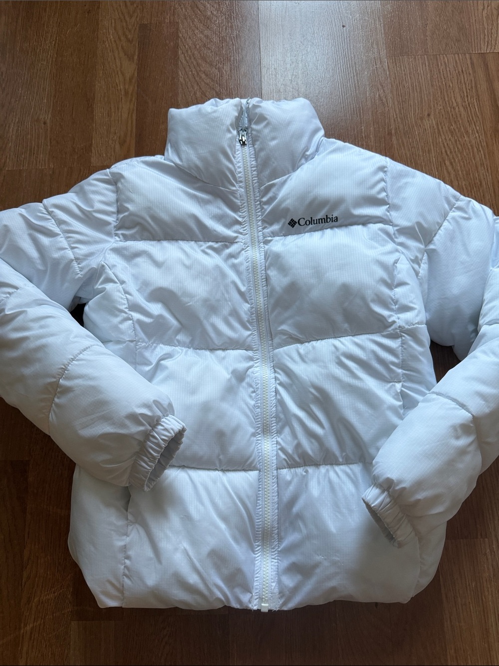 Columbia White Quilted Puffer Jacket